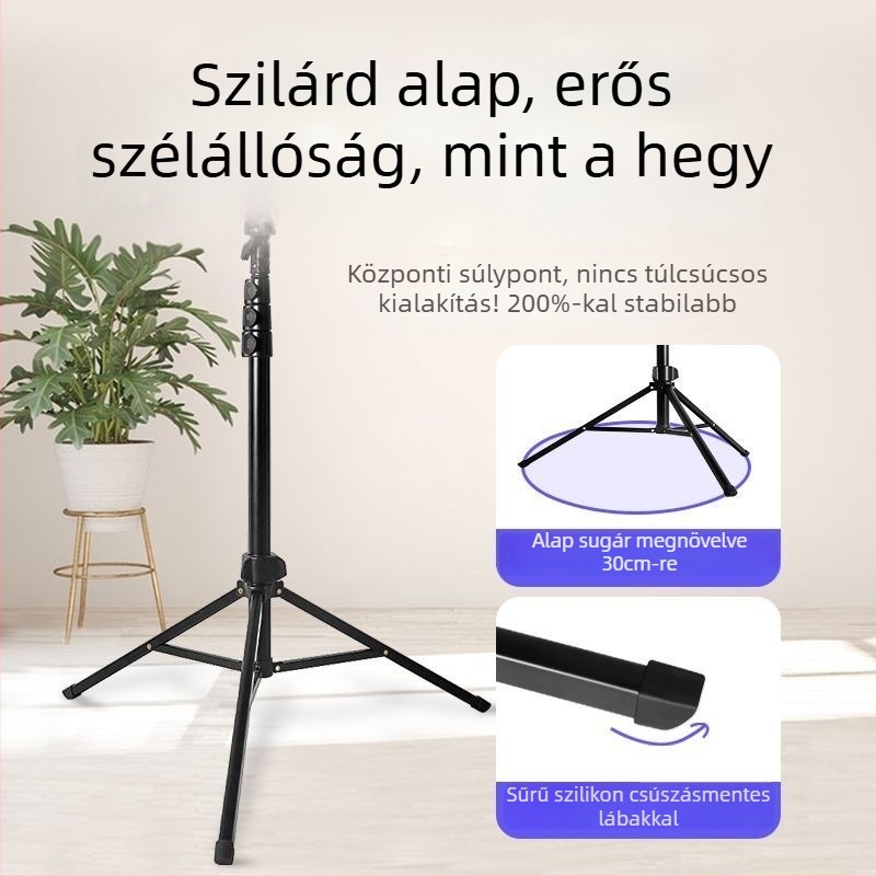 Teleszkópos selfie bot tripod mobiltelefonhoz és élő közvetítéshez; anyaga: alumíniumötvözet, ABS; 5 szakasz; teherbírás: 3 kg; csőátmérők: 25-22-19-16-13 mm