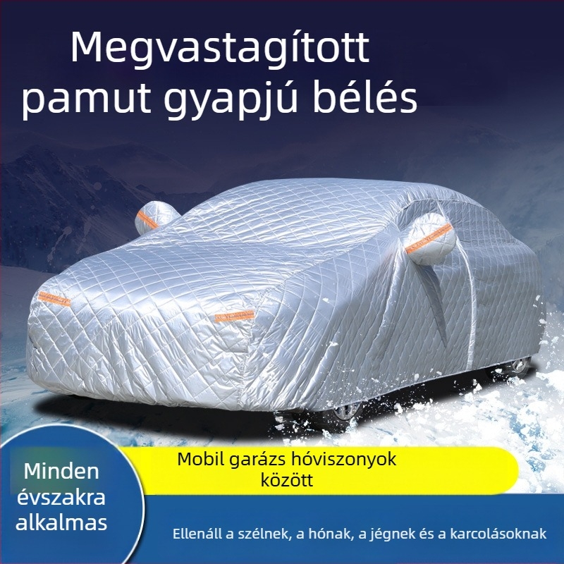 Téli vastag autófedél első szélvédővel – védelem fagytól, hóesőtől, esőtől és széltől