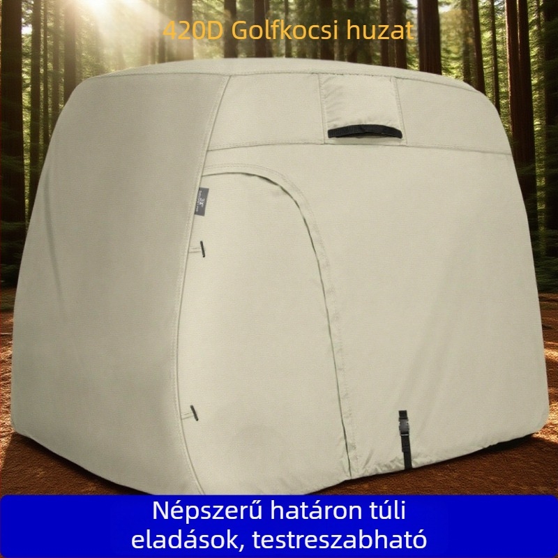 Golfkocsi védőhuzat, vízálló és porálló, 420D Oxford anyag, UV védelem