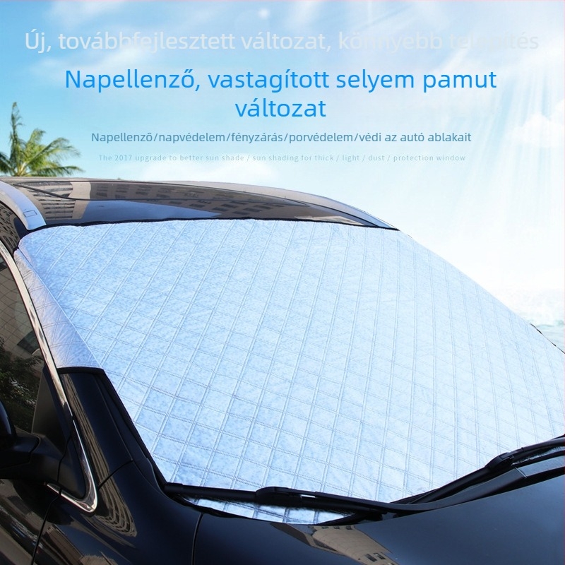 Autó előtti szélvédő félfedő – hó és napvédelem