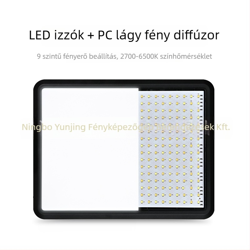 Asztali LED világítás élő közvetítéshez, 5V, 12–15W, modell Y-8/Y-12, 9 lépéses állíthatóság