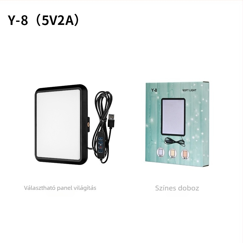 Asztali LED világítás élő közvetítéshez, 5V, 12–15W, modell Y-8/Y-12, 9 lépéses állíthatóság