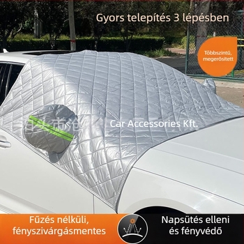 Oxford anyagból készült vastagított első részű autóvédő takaró, minimalist stílus, 2 kg, beépített rögzítés, az első részhez