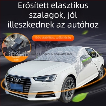 Oxford anyagból készült vastagított első részű autóvédő takaró, minimalist stílus, 2 kg, beépített rögzítés, az első részhez