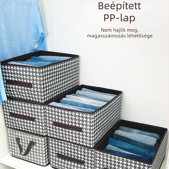 Ruhatároló doboz SNH-26, összecsukható, non-woven anyag, 50L kapacitás, rácsmintás