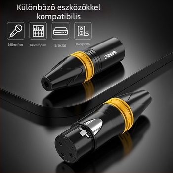 Choseal/Akihabara XLR férfi és női dugó, háromvezetékes, kiegyenlített mikrofon audió jel – kábel kiegészítő