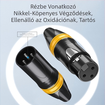 Choseal/Akihabara XLR férfi és női dugó, háromvezetékes, kiegyenlített mikrofon audió jel – kábel kiegészítő