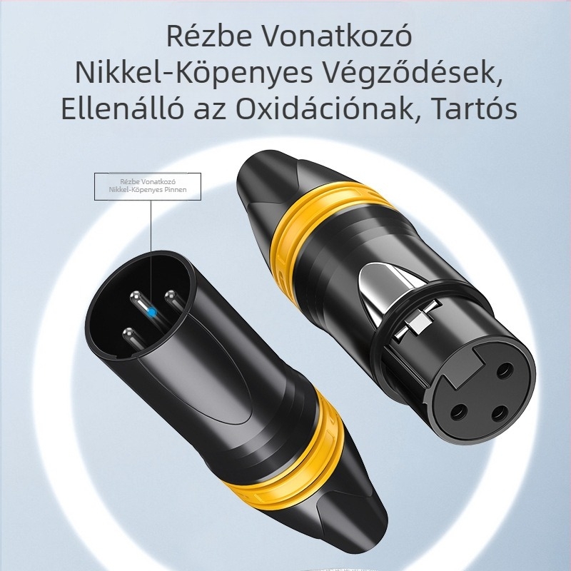 Choseal/Akihabara XLR férfi és női dugó, háromvezetékes, kiegyenlített mikrofon audió jel – kábel kiegészítő
