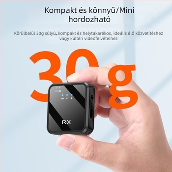 R8 Vezeték nélküli lavalier mikrofon élő közvetítéshez és videófelvételhez, gyermek mikrofon állítható irányítással, beépített akkumulátor ≤50 mAh, SNR ≥70 dB, üzemidő 1–3 óra