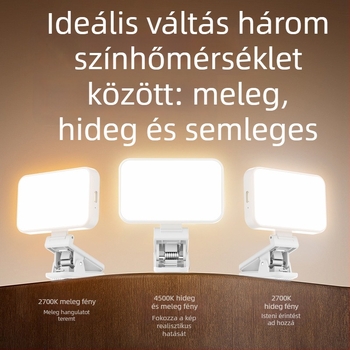 RGB Kitöltő Fény — Mini Négyzetes Zseblámpa Mobil Élő Közvetítéshez, Beépített Akkumulátor, Modell M83/M83RGB, USB 5V/1A, Színhőmérséklet Állítható 2500K–9900K