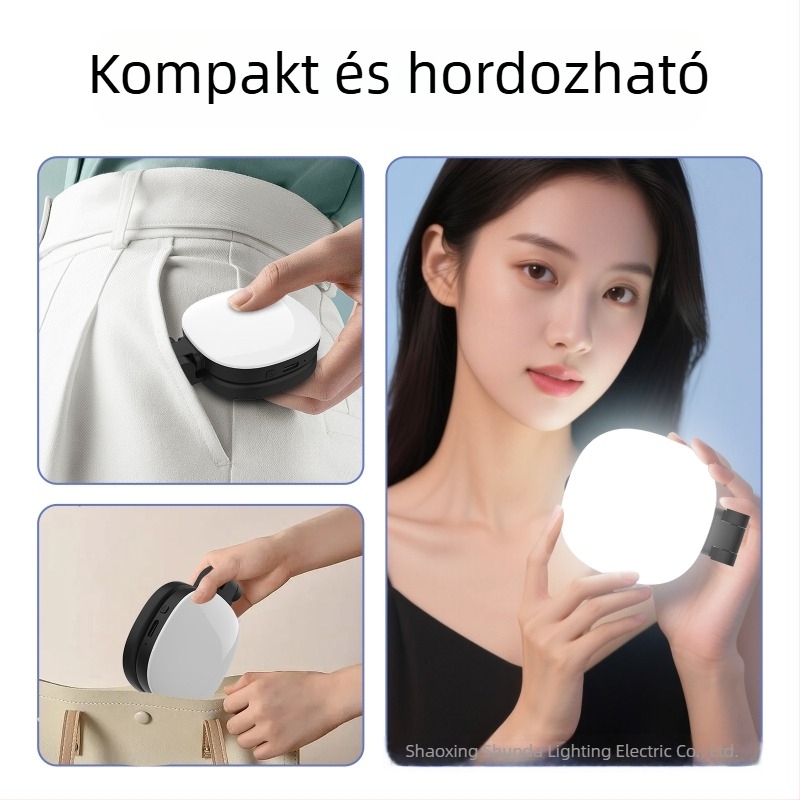 K04 mágneses telefon LED világítás — kompakt, összecsukható selfie világítás sminktükrövel, 2700K-6500K