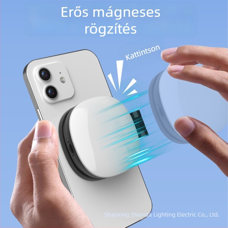 K04 mágneses telefon LED világítás — kompakt, összecsukható selfie világítás sminktükrövel, 2700K-6500K