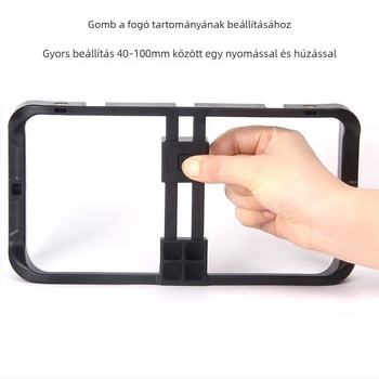 Kézi állvány mobiltelefonhoz 1/4 hüvelykes csavar – műanyag, max terhelés 2 kg, tömeg 0,13 kg, videófelvételhez és élő közvetítéshez