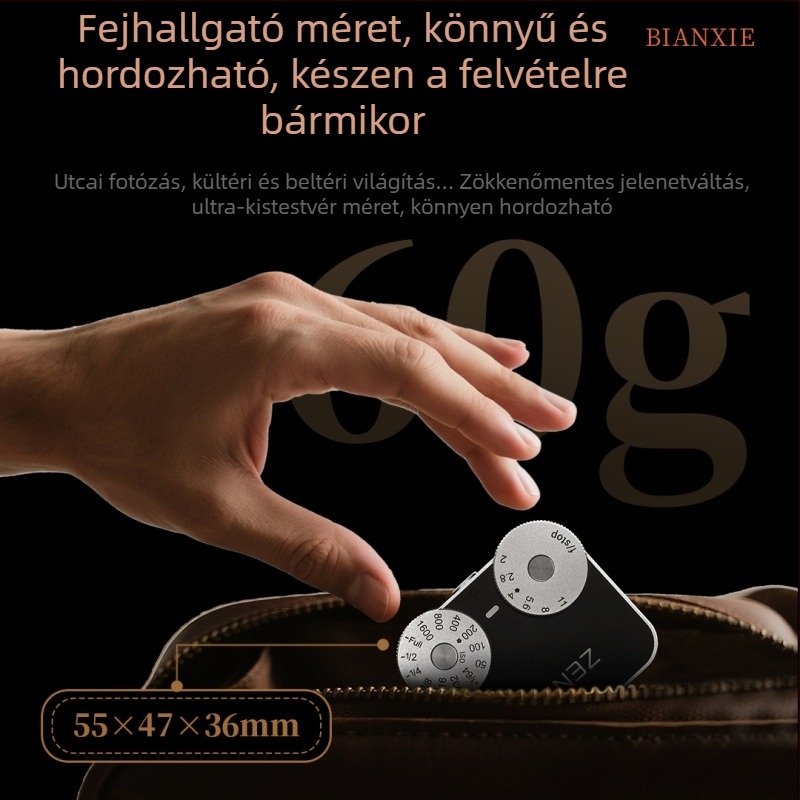 Kameravaku ZA12, dupla tekerőgombos, retro design, fém ház, ID-fotókhoz