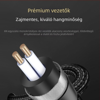 Skw 6N egység kristályos réz AUX hangkábel, 3,5 mm aranyozott csatlakozók, autóhoz, számítógéphez és mobil eszközökhöz