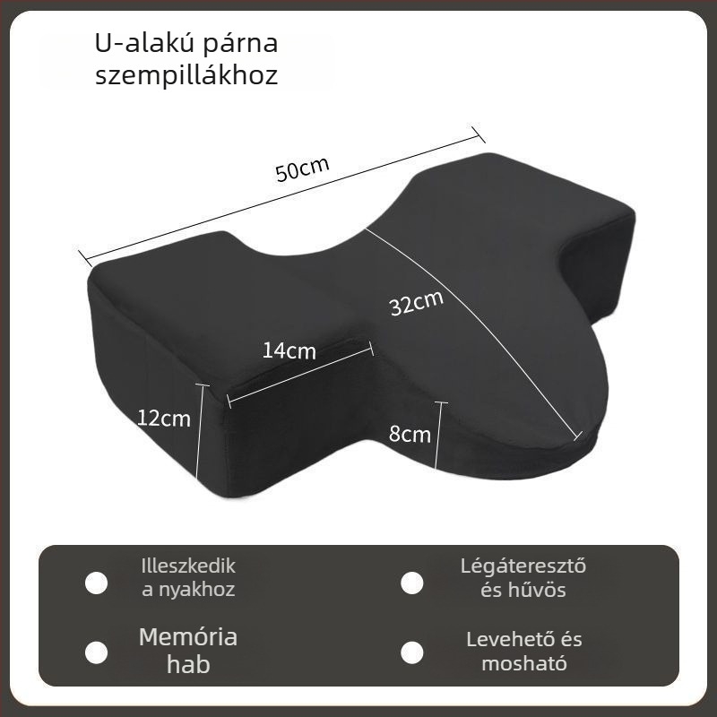 Memóriahabos U-alakú párna szempillák szakembereinek - levehető, mosható huzat, nyak támasz