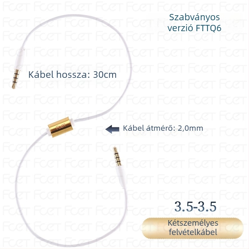 FCET kétirányú audió rögzítő adapter mobiltelefonhoz (működési hőmérséklet 60; 3C tanúsítvány; audio/videó csatlakozó)
