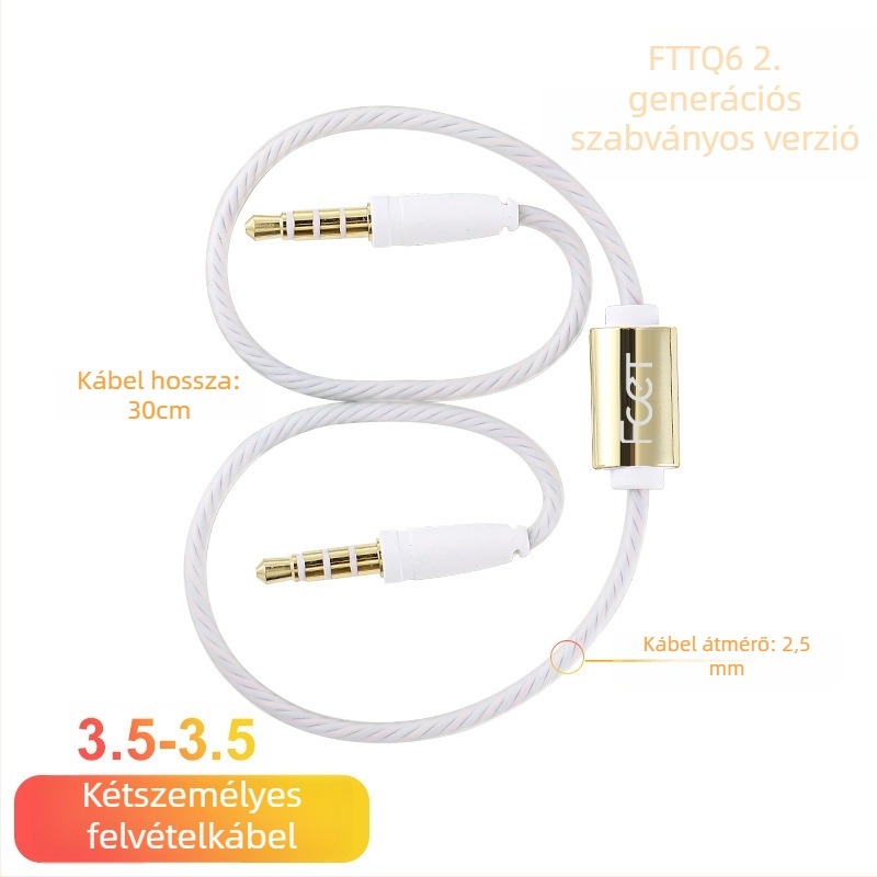 FCET kétirányú audió rögzítő adapter mobiltelefonhoz (működési hőmérséklet 60; 3C tanúsítvány; audio/videó csatlakozó)