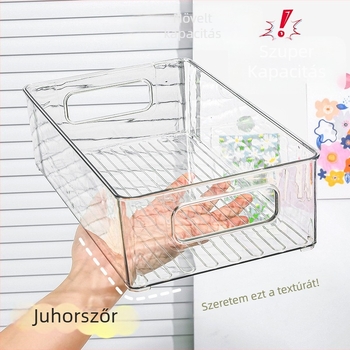 Asztali tároló doboz, PET anyag, modell 4206, kapacitás 1 L, fedél nélküli