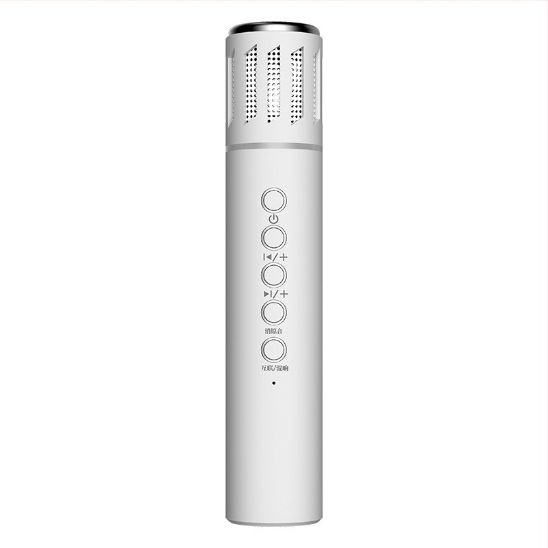 Beépített hangszóróval rendelkező vezeték nélküli karaoke mikrofon, Bluetooth 5.0, 6W, 1200–2000 mAh, 100 Hz–20 kHz