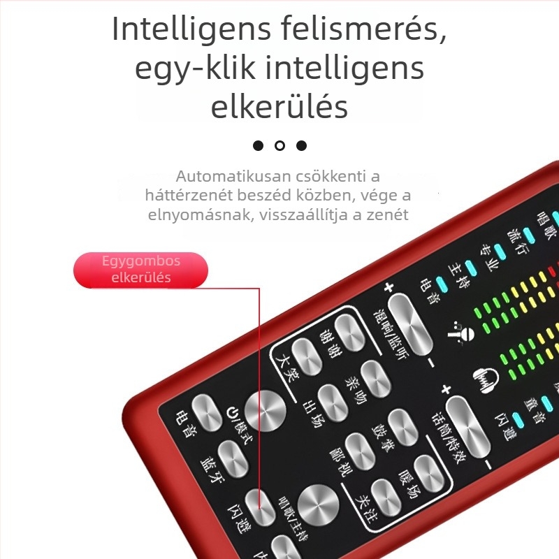 S16 Élő adás hangkártya dedikált mikrofonnal (Bluetooth 5.0; 60 Hz–15 kHz frekvenciatartomány; SNR ≥75 dB; Beépített akkumulátor)