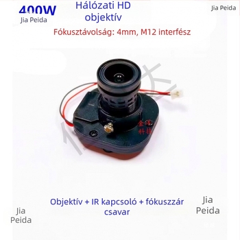 Ipari objektív kamerákhoz, 4 mm fókusztávolság, infravörös StarLight, M12 csatlakozó