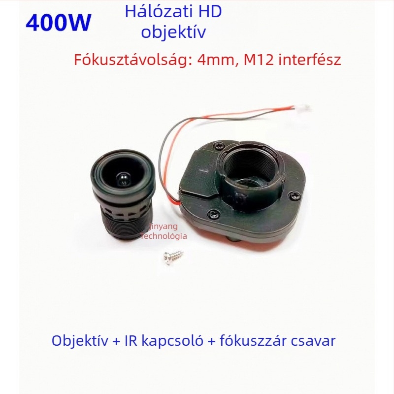 Ipari objektív kamerákhoz, 4 mm fókusztávolság, infravörös StarLight, M12 csatlakozó