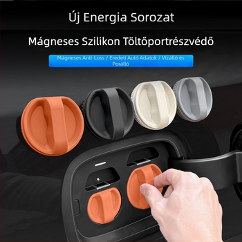 Elektromos jármű töltőportvédő sapka — szilikon, mágneses záródás, por- és vízálló