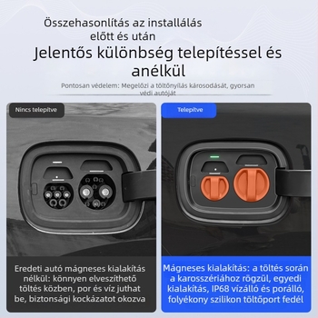 Elektromos jármű töltőportvédő sapka — szilikon, mágneses záródás, por- és vízálló