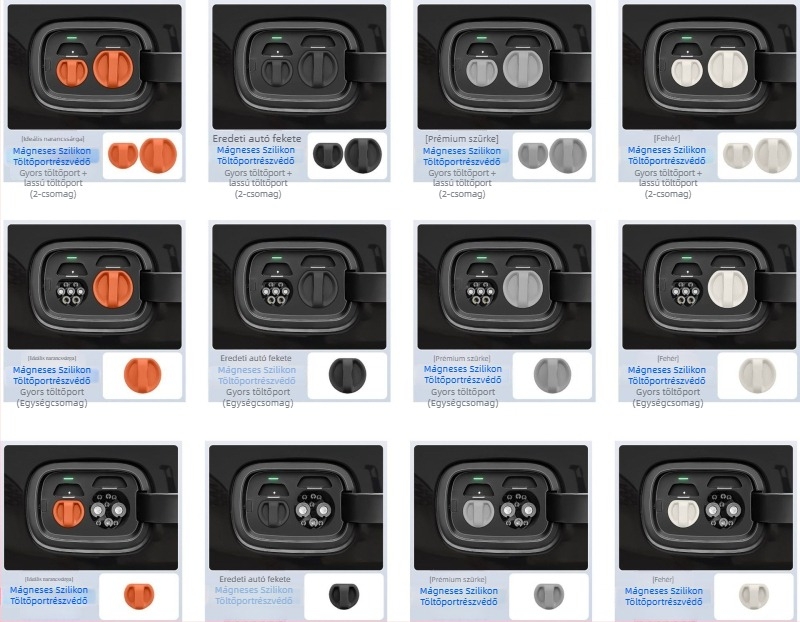 Elektromos jármű töltőportvédő sapka — szilikon, mágneses záródás, por- és vízálló