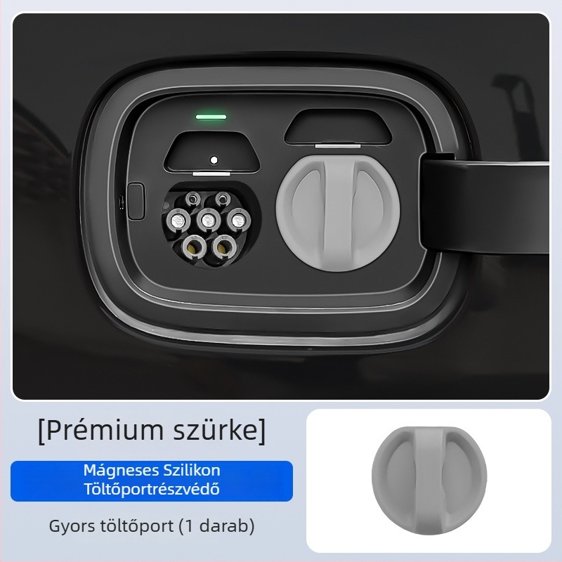 Elektromos jármű töltőportvédő sapka — szilikon, mágneses záródás, por- és vízálló