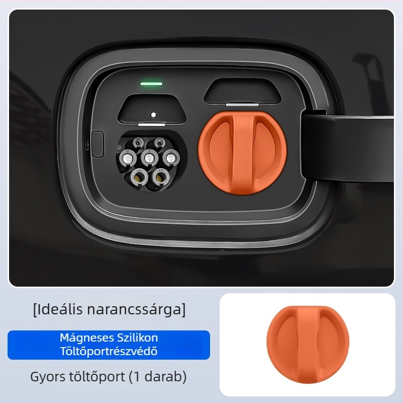 Elektromos jármű töltőportvédő sapka — szilikon, mágneses záródás, por- és vízálló