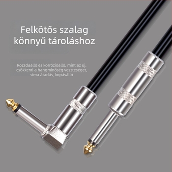Gitár csatlakozó kábel, gumírozott és fémes szerkezet, csomagolásban táska, HK márkájú, hangszerhez