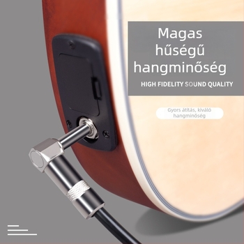 Gitár csatlakozó kábel, gumírozott és fémes szerkezet, csomagolásban táska, HK márkájú, hangszerhez