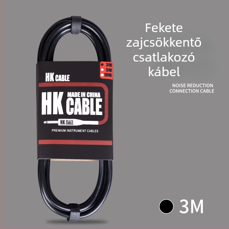 Gitár csatlakozó kábel, gumírozott és fémes szerkezet, csomagolásban táska, HK márkájú, hangszerhez