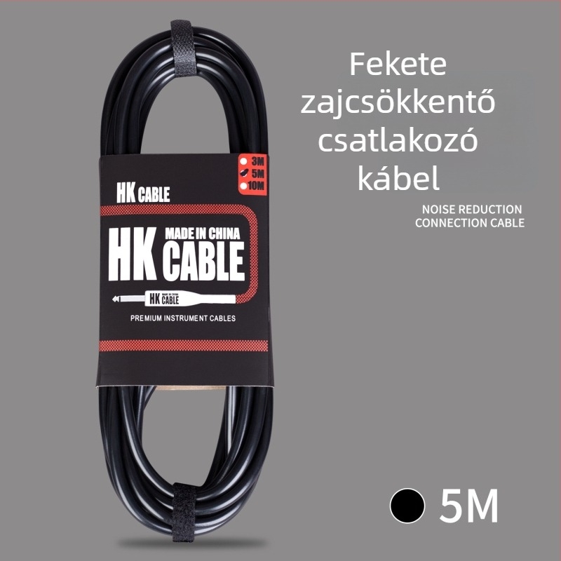 Gitár csatlakozó kábel, gumírozott és fémes szerkezet, csomagolásban táska, HK márkájú, hangszerhez