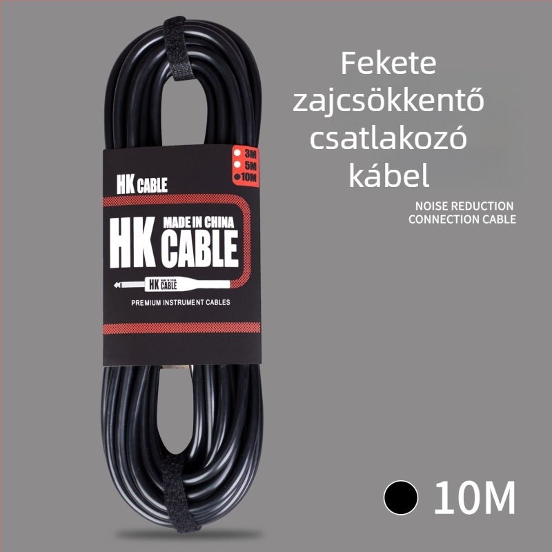 Gitár csatlakozó kábel, gumírozott és fémes szerkezet, csomagolásban táska, HK márkájú, hangszerhez