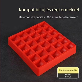 Érme-doboz 4 rekeszessel, fedél nélkül, PP anyagú, egymásra rakható