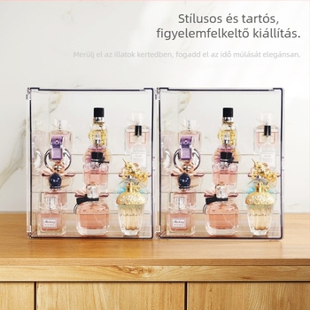 Kozmetikai asztali tároló fedéllel – PET anyag, 12 L kapacitás, modell 8811, modern dizájn