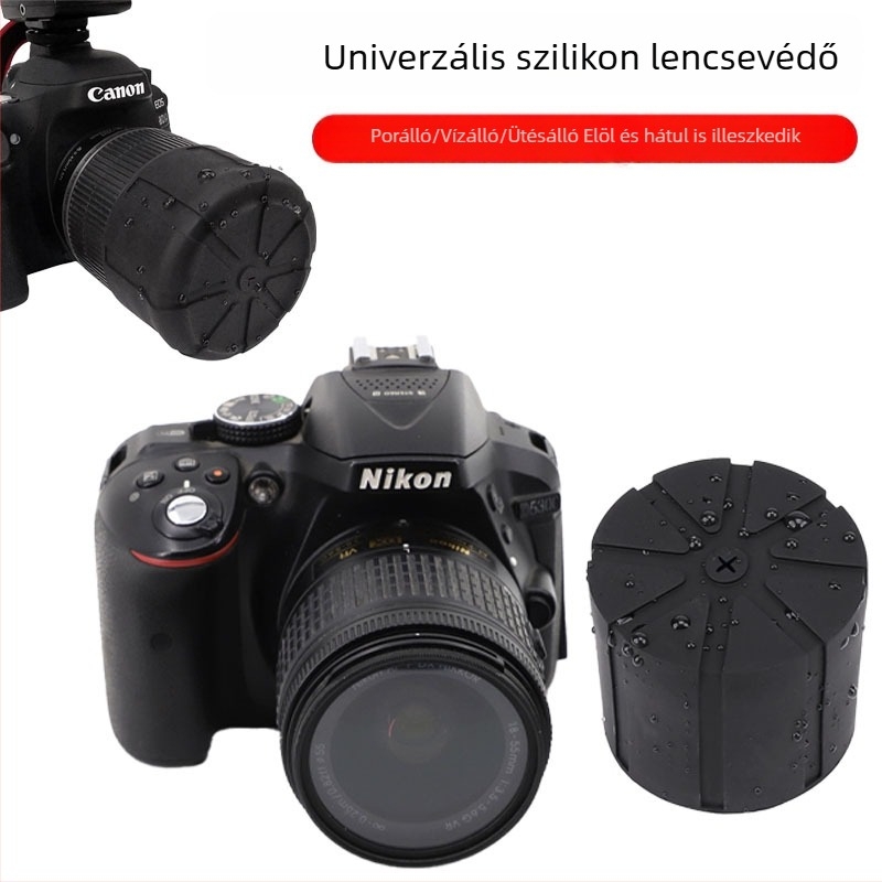 DSLR objektívvédő sapka, por- és vízálló, univerzális szilikon objektívfedő kamera tartozékokhoz