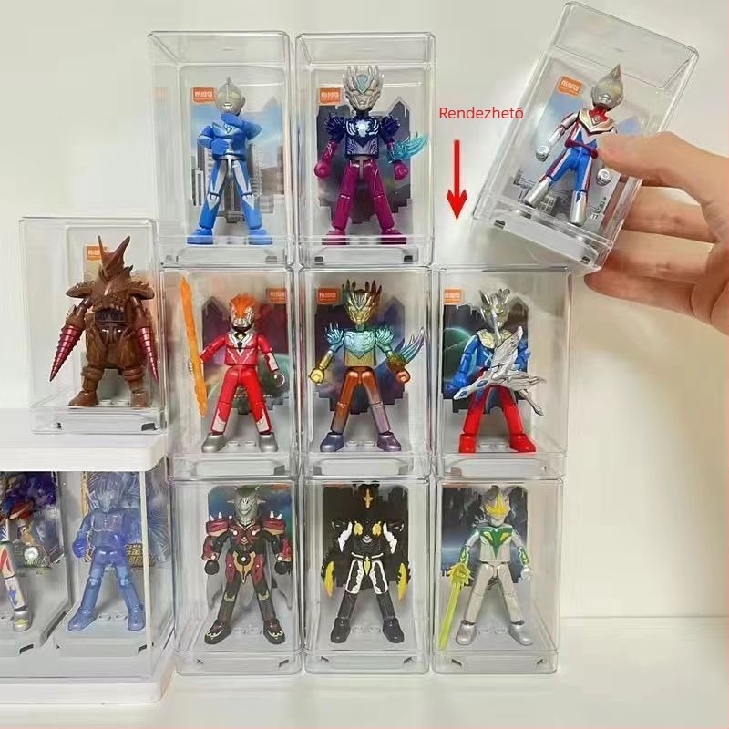 Ultraman figura kiállító doboz, PS műanyag, porálló, 1 rekesz, modern minimalista stílus, egy tónusú mintázat