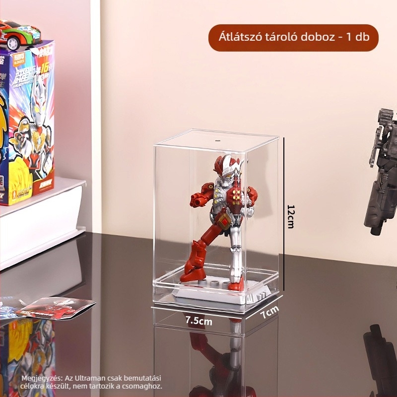 Ultraman figura kiállító doboz, PS műanyag, porálló, 1 rekesz, modern minimalista stílus, egy tónusú mintázat