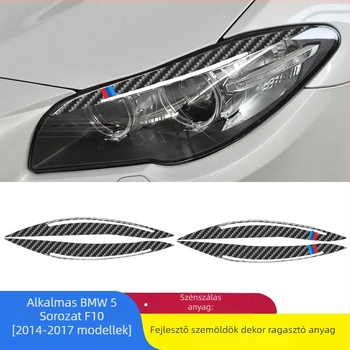 BMW belső karbon szálas dekoratív autómatrica a fényszórók szemöldökeihez és szemhéjához, testreszabható