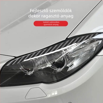 BMW belső karbon szálas dekoratív autómatrica a fényszórók szemöldökeihez és szemhéjához, testreszabható