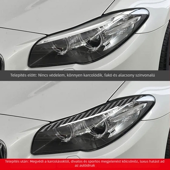 BMW belső karbon szálas dekoratív autómatrica a fényszórók szemöldökeihez és szemhéjához, testreszabható