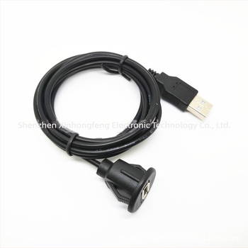 USB 2.0 férfi–női vízálló bővítő kábel autó műszerfal hangrendszeréhez, réz vezető, injektált formázás, USB interfész, jármű csatlakozás
