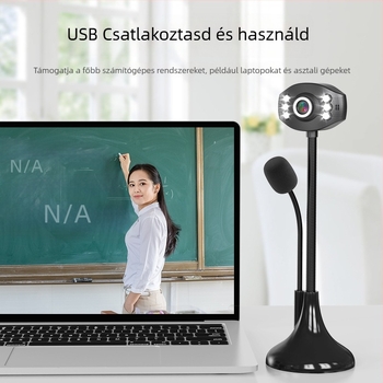 Laptop/asztali számítógép webkamera, 1280x960 @60FPS, USB 2.0, manuális fókusz, beépített mikrofon nélkül
