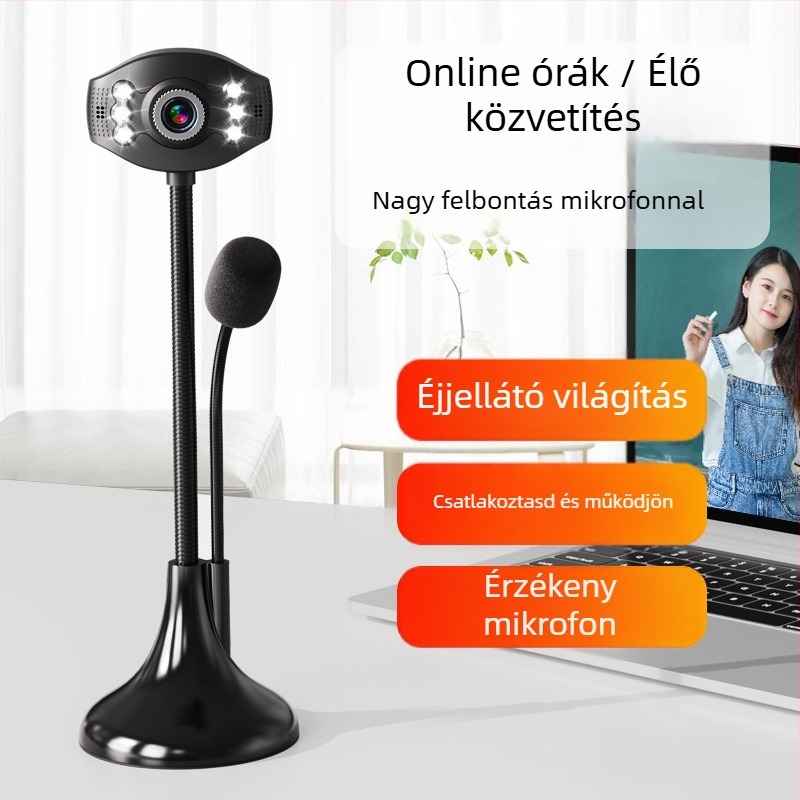 Laptop/asztali számítógép webkamera, 1280x960 @60FPS, USB 2.0, manuális fókusz, beépített mikrofon nélkül