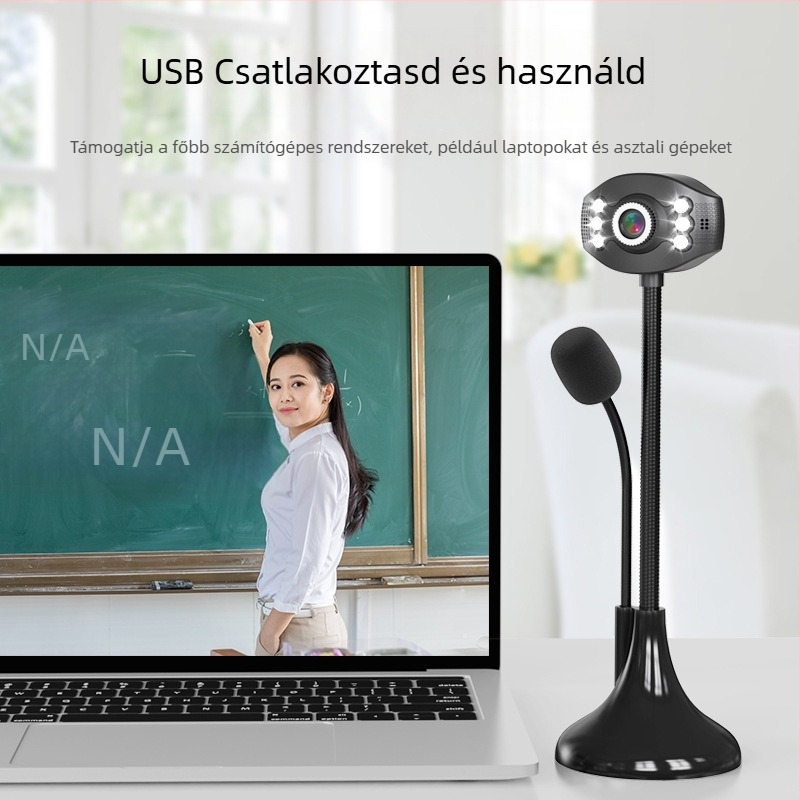Laptop/asztali számítógép webkamera, 1280x960 @60FPS, USB 2.0, manuális fókusz, beépített mikrofon nélkül