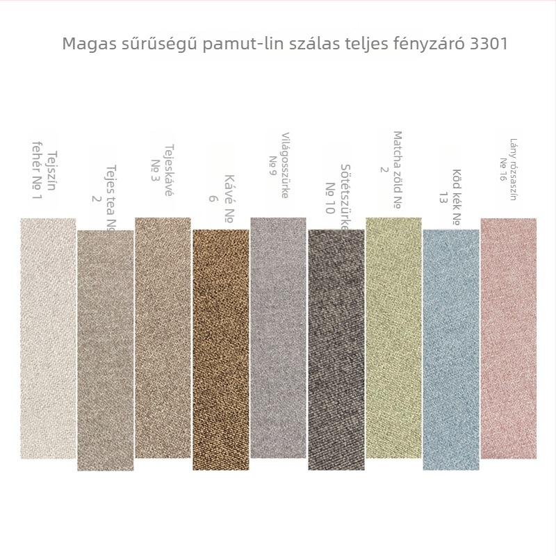 Teljes sötétítésű pamut-len függöny, vastított változat, nappali és hálószoba számára, nordic minimalista stílusban.